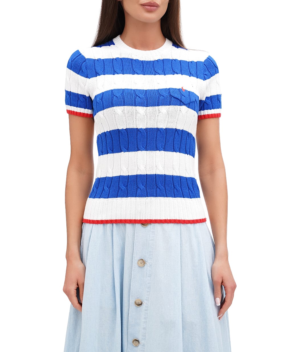 Джемпер с короткими рукавами Polo Ralph Lauren 211924445001, белый цвет • Купить в интернет-магазине Kameron