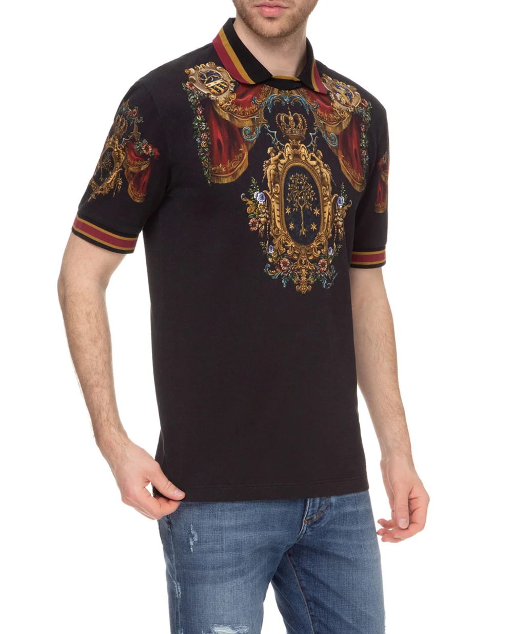 Поло Dolce&Gabbana G8KL6T-HH76N, черный цвет • Купить в интернет-магазине Kameron