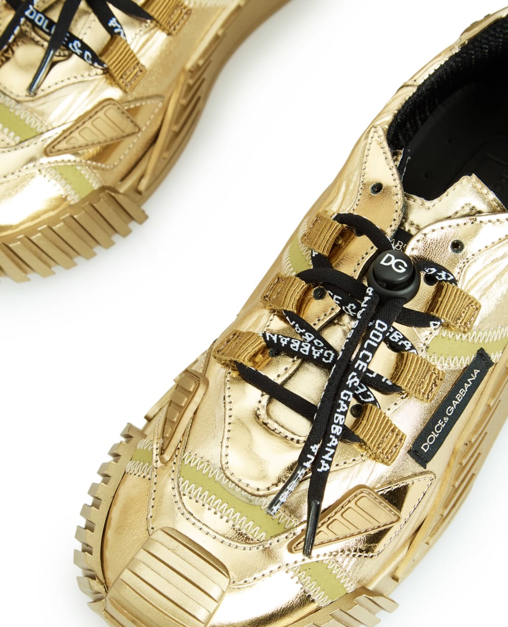 Кожаные кроссовки Dolce&Gabbana Kids D11021-AO228-M, золотой цвет • Купить в интернет-магазине Kameron