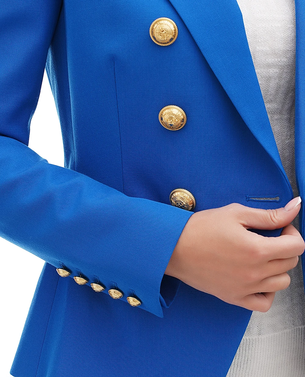 Шерстяной жакет Balmain BF1SG008WC09, синий цвет • Купить в интернет-магазине Kameron