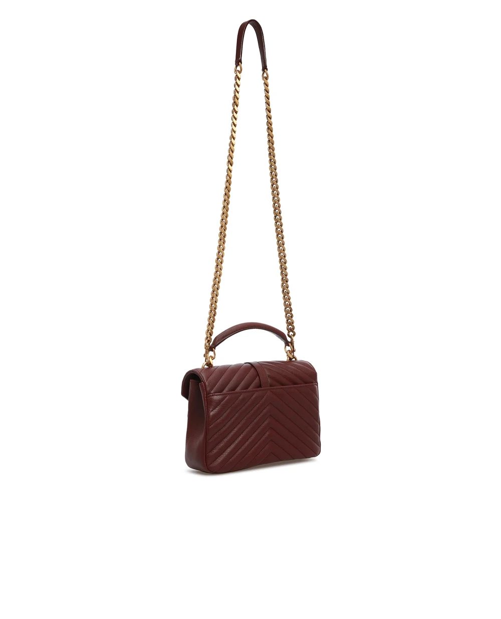 Кожаная сумка College Medium Saint Laurent 600279-BRM07, бордовый цвет • Купить в интернет-магазине Kameron