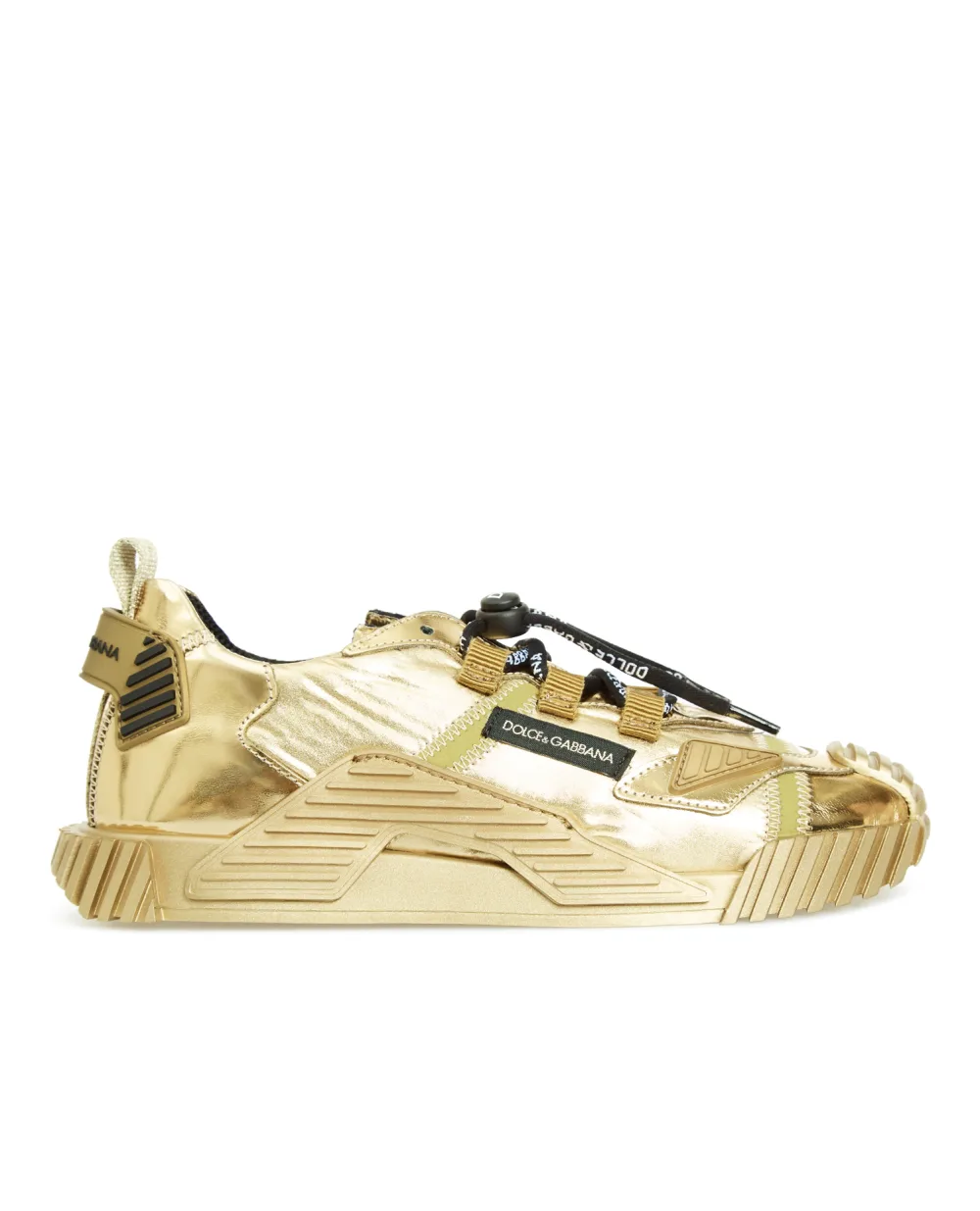 Кожаные кроссовки Dolce&Gabbana Kids D11021-AO228-M, золотой цвет • Купить в интернет-магазине Kameron
