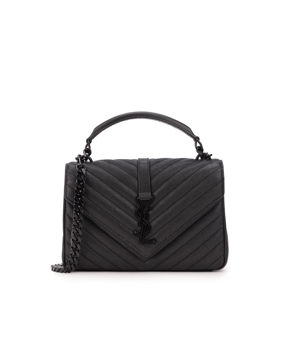 Кожаная сумка College Medium Saint Laurent 600279-BRM08, черный цвет • Купить в интернет-магазине Kameron