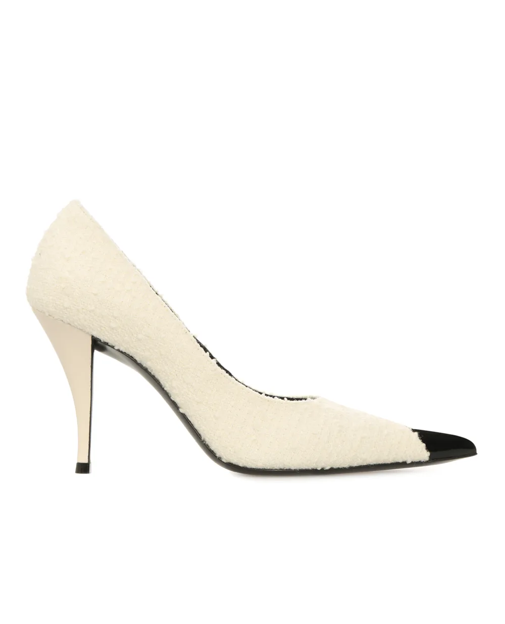 Твидовые лодочки Vesper Saint Laurent 681280-0CO03, белый цвет • Купить в интернет-магазине Kameron