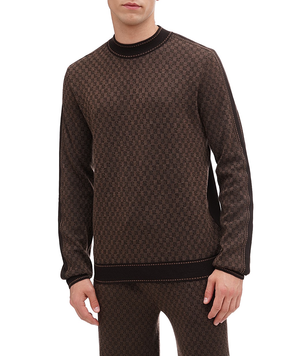 Шерстяной джемпер Balmain BH0KD036KF23, коричневый цвет • Купить в интернет-магазине Kameron