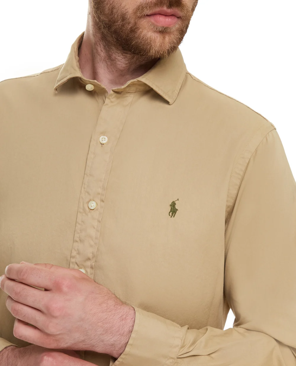 Рубашка Polo Ralph Lauren 710829423007, бежевый цвет • Купить в интернет-магазине Kameron