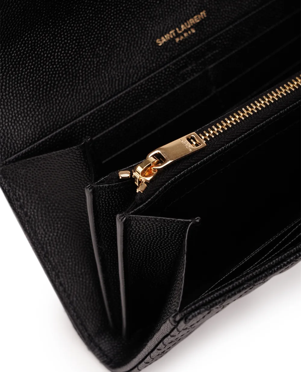 Кожаный кошелек Saint Laurent 681276-BOW91, черный цвет • Купить в интернет-магазине Kameron