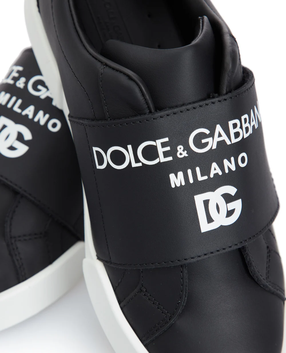 Детские кожаные сникеры Dolce&Gabbana Kids DA5057-AP884-S, черный цвет • Купить в интернет-магазине Kameron