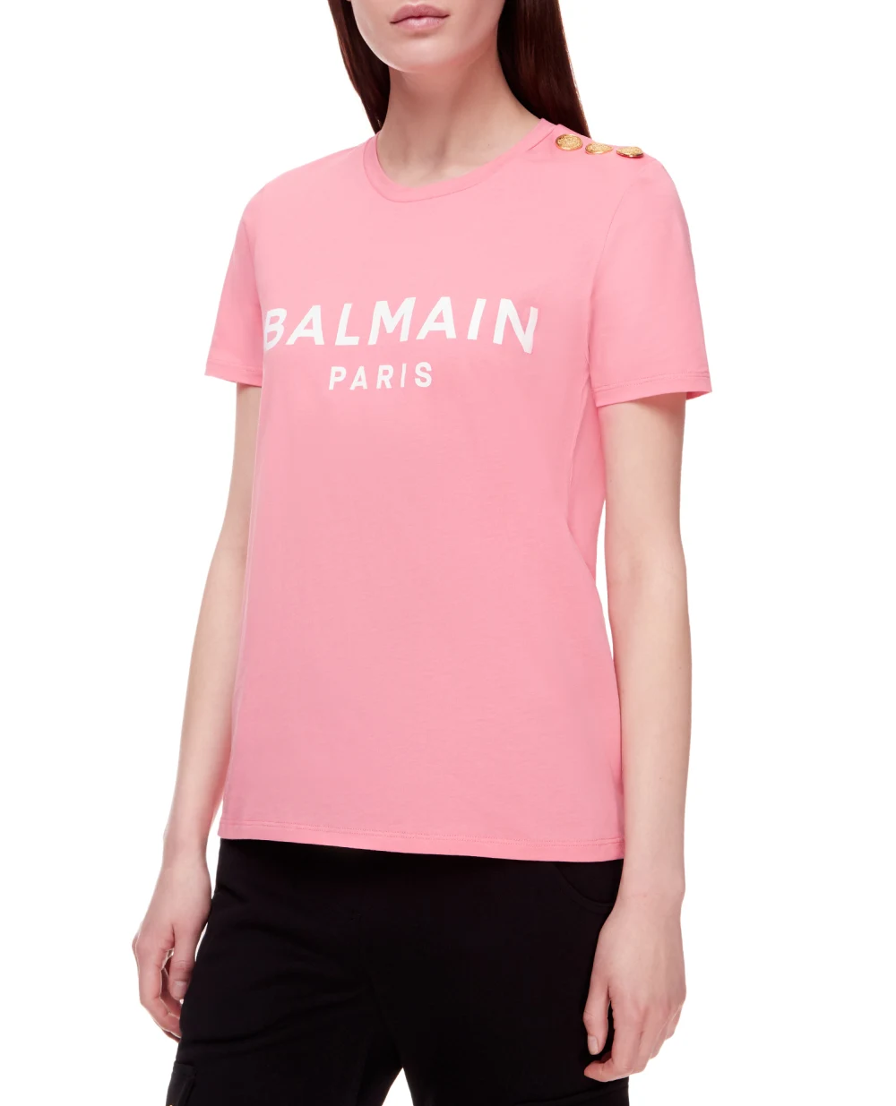 Футболка Balmain XF1EF005BB02, розовый цвет • Купить в интернет-магазине Kameron