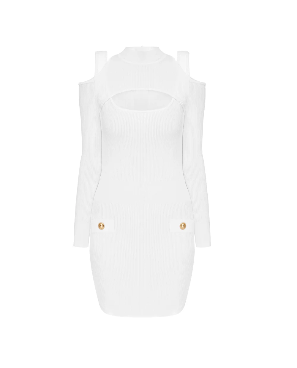 Платье Balmain VF0R8100K211, белый цвет • Купить в интернет-магазине Kameron