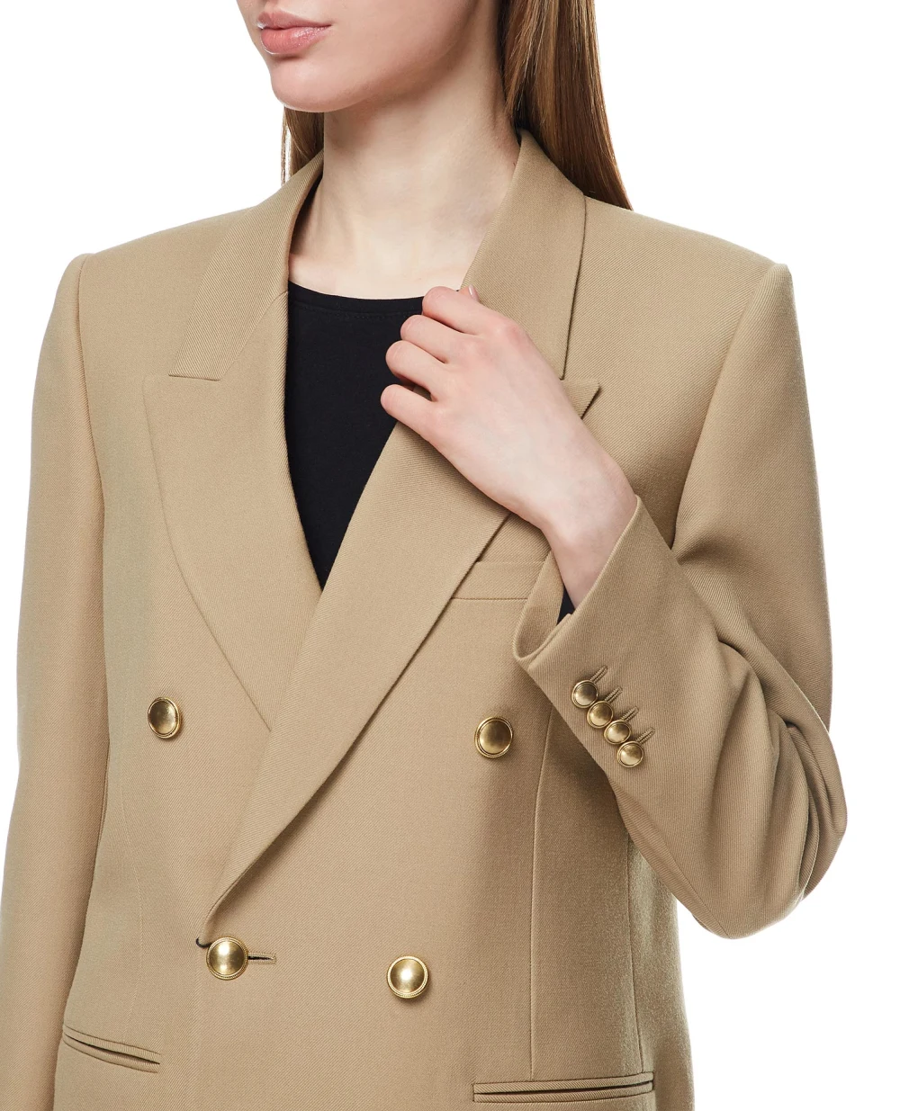 Шерстяной жакет Saint Laurent 648754-Y7B73, бежевый цвет • Купить в интернет-магазине Kameron