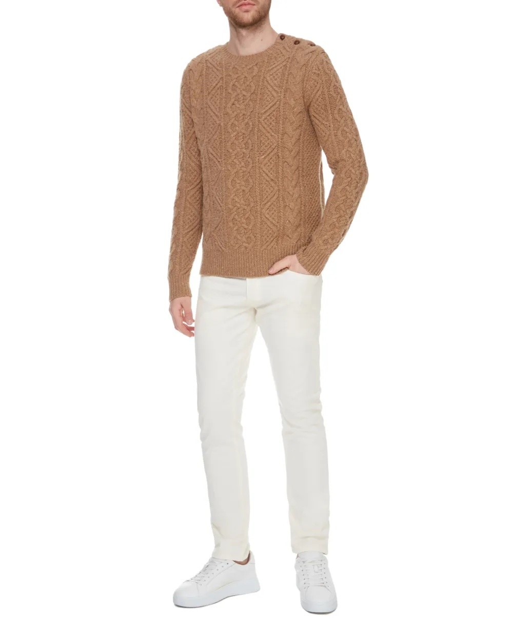 Шерстяной свитер Polo Ralph Lauren 710716702001, коричневый цвет • Купить в интернет-магазине Kameron