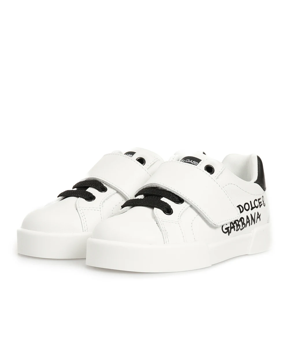 Кожаные кеды Bambino Dolce&Gabbana Kids DN0155-AB271, белый цвет • Купить в интернет-магазине Kameron
