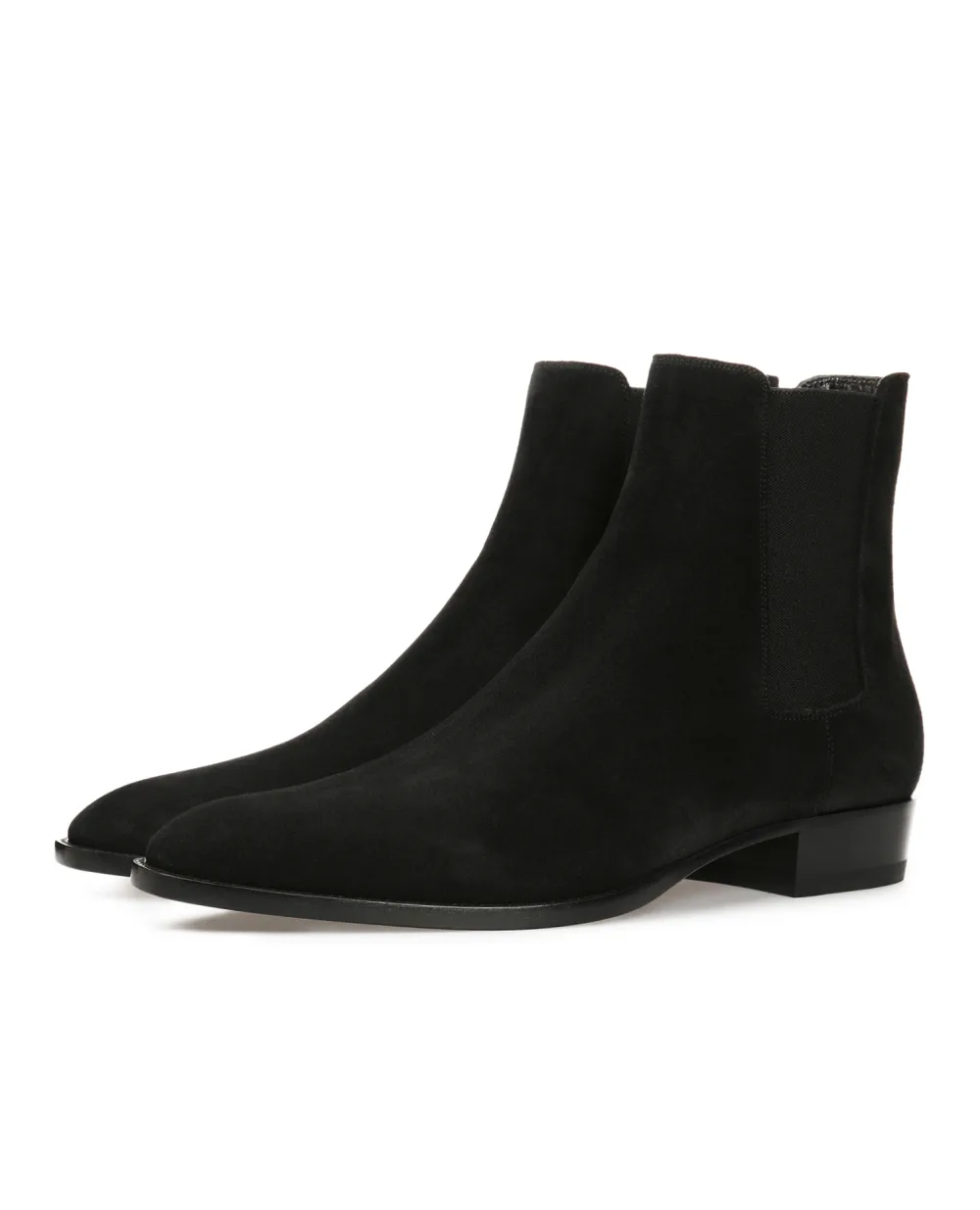 Замшевые челси Wyatt Saint Laurent 443208-BT300-, черный цвет • Купить в интернет-магазине Kameron