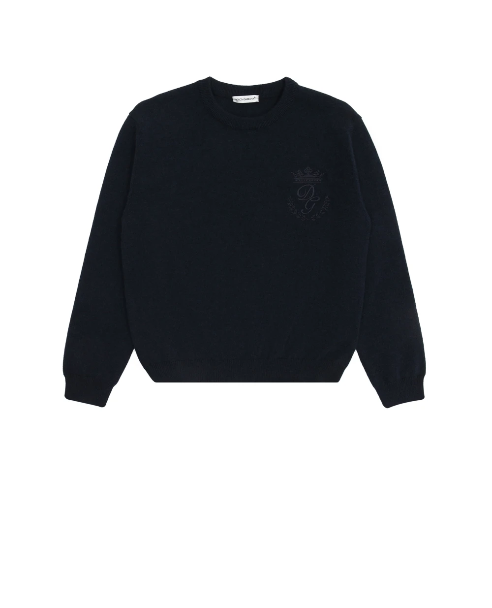 Детский кашемировый джемпер Dolce&Gabbana Kids L4KW22-JAW00-S, темно-синий цвет • Купить в интернет-магазине Kameron