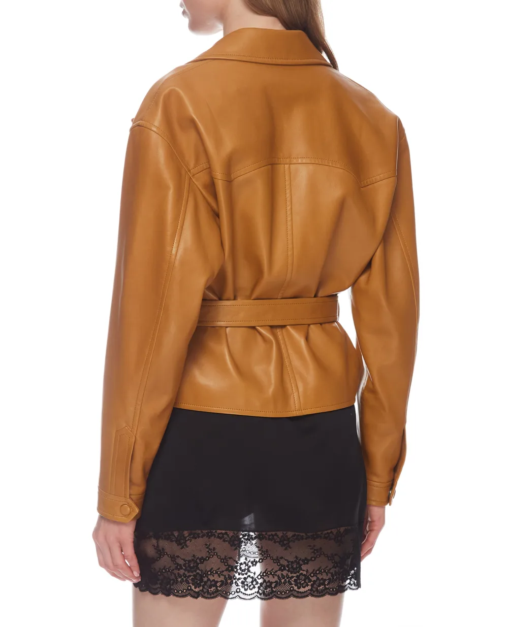 Кожаная куртка Saint Laurent 658269-YCDJ2, коричневый цвет • Купить в интернет-магазине Kameron