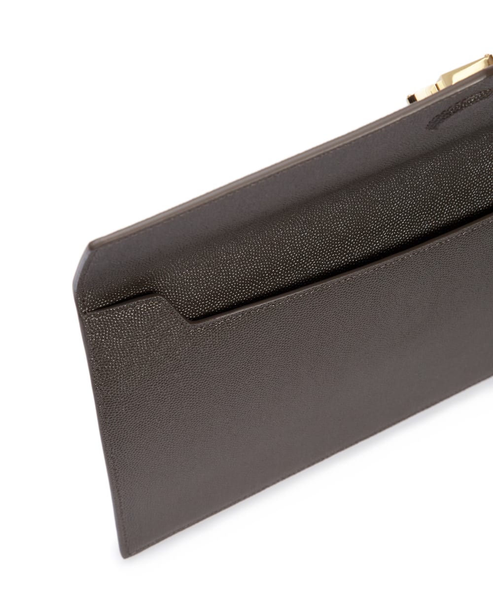 Кожаный клатч Uptown Saint Laurent 565739-1GF0J-, серый цвет • Купить в интернет-магазине Kameron