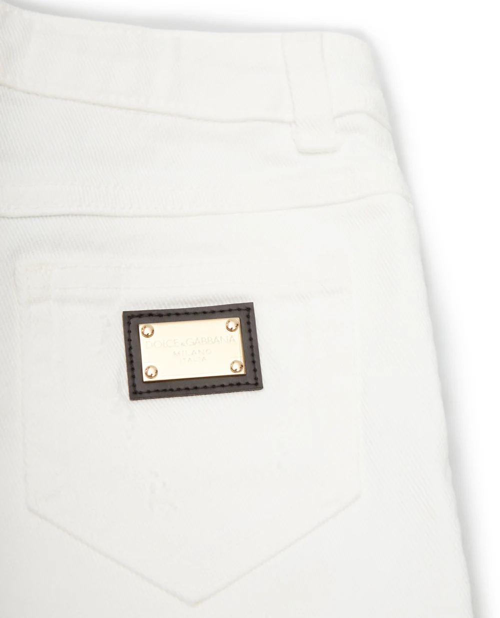 Детская джинсовая юбка Dolce&Gabbana Kids L54I52-LDA84-B, белый цвет • Купить в интернет-магазине Kameron