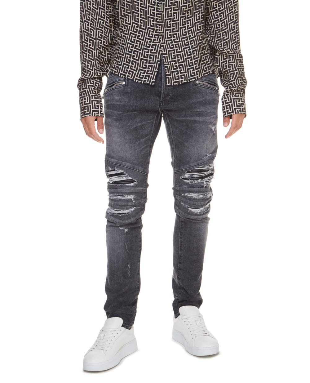 Джинсы Balmain VH1MG010001D, серый цвет • Купить в интернет-магазине Kameron