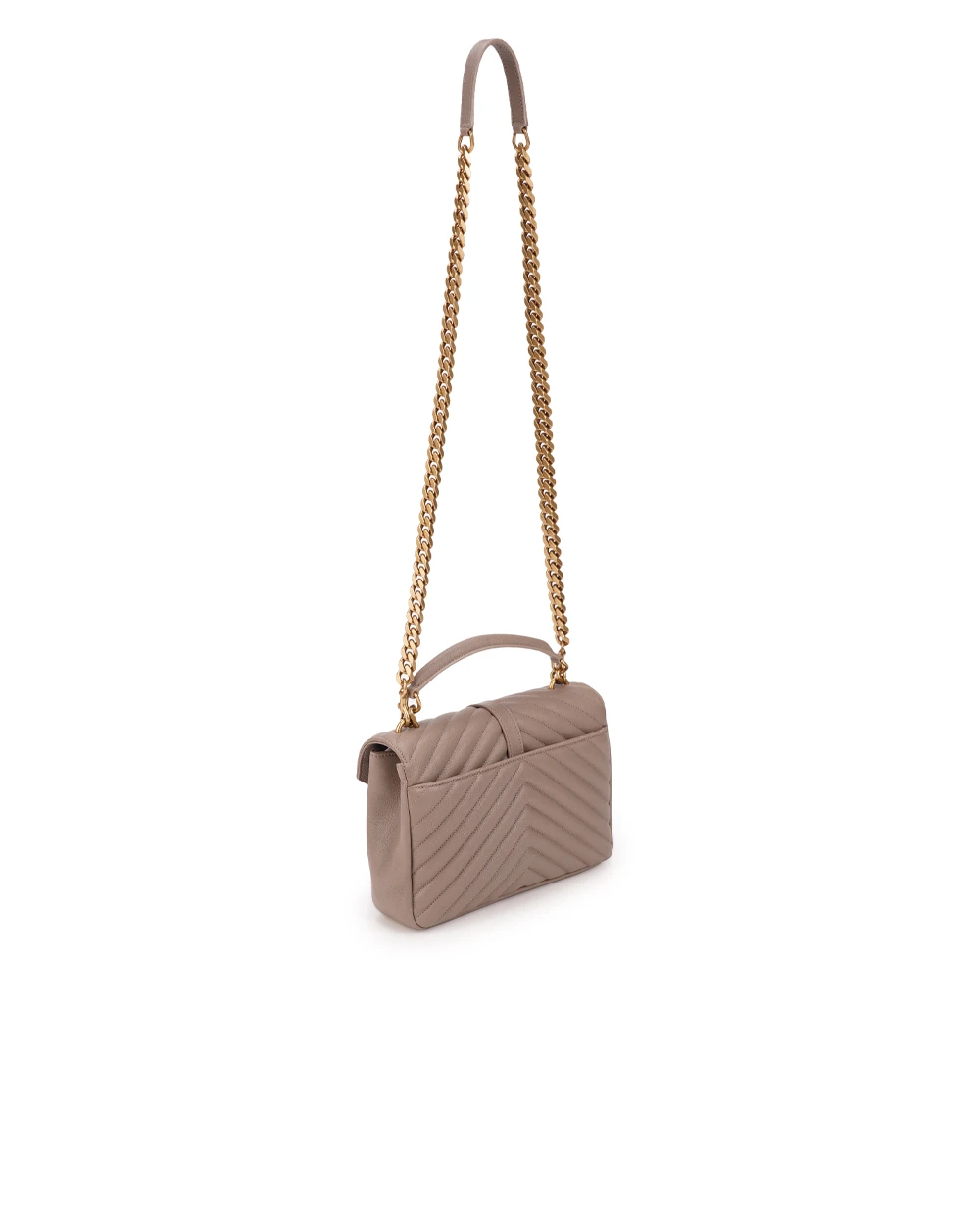 Кожаная сумка College Medium Saint Laurent 600279-BRM07, серый цвет • Купить в интернет-магазине Kameron