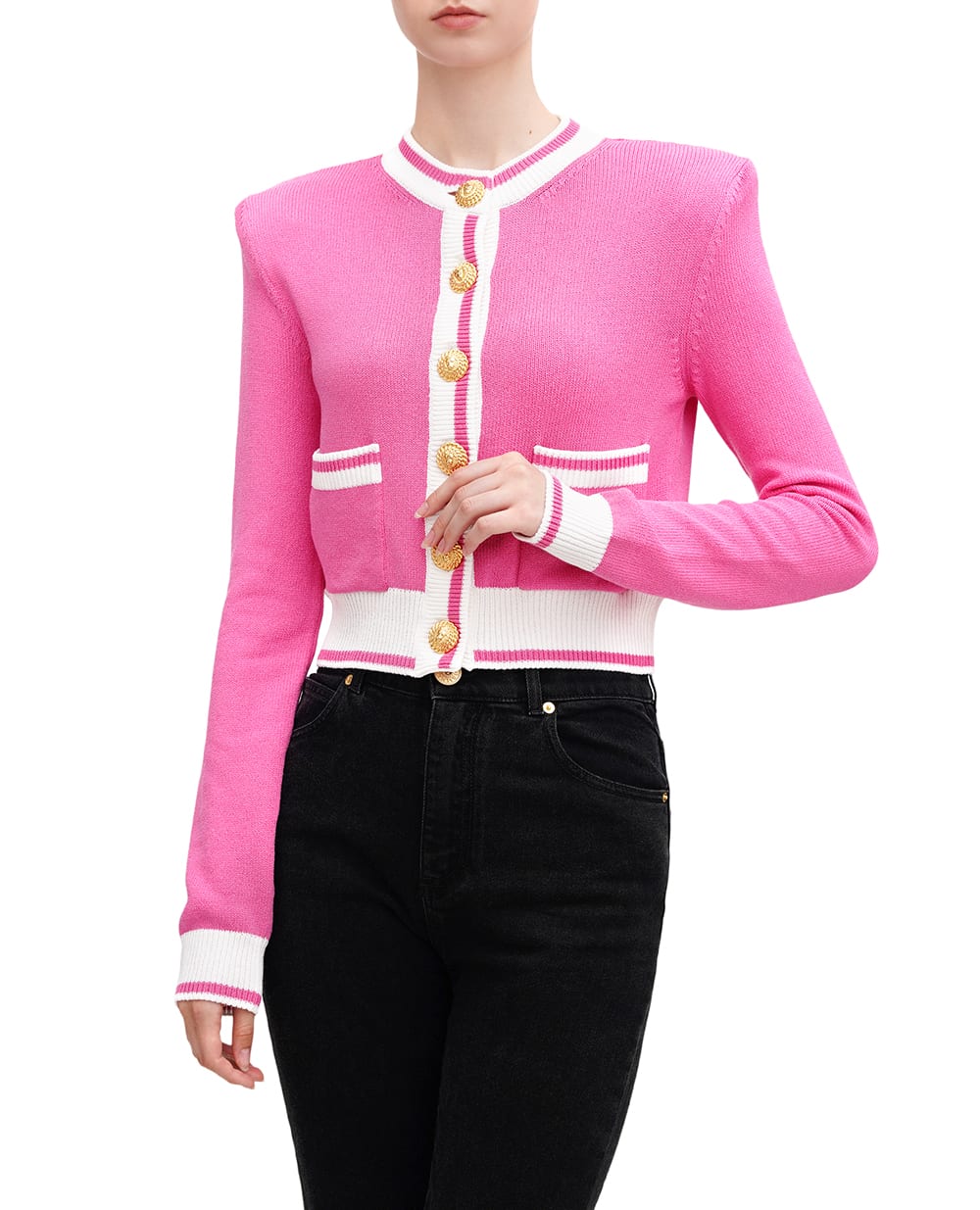 Кардиган Balmain DF1KL133KG48, розовый цвет • Купить в интернет-магазине Kameron