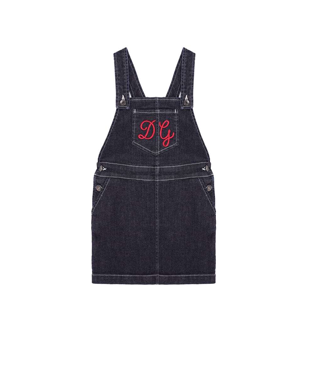 Детский джинсовый сарафан Dolce&Gabbana Kids L52DU1-LD969-S, темно-синий цвет • Купить в интернет-магазине Kameron
