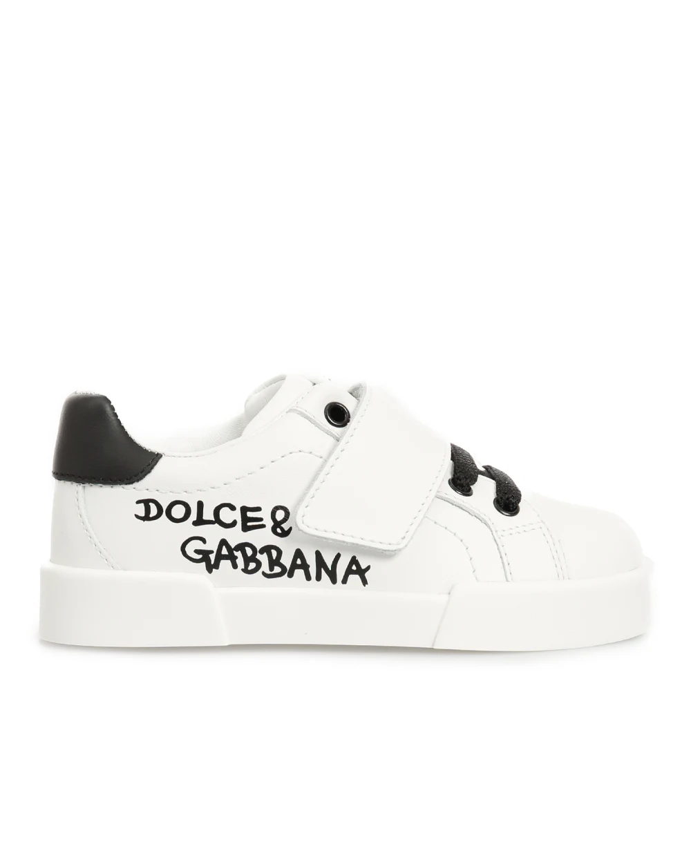 Кожаные кеды Bambino Dolce&Gabbana Kids DN0155-AB271, белый цвет • Купить в интернет-магазине Kameron