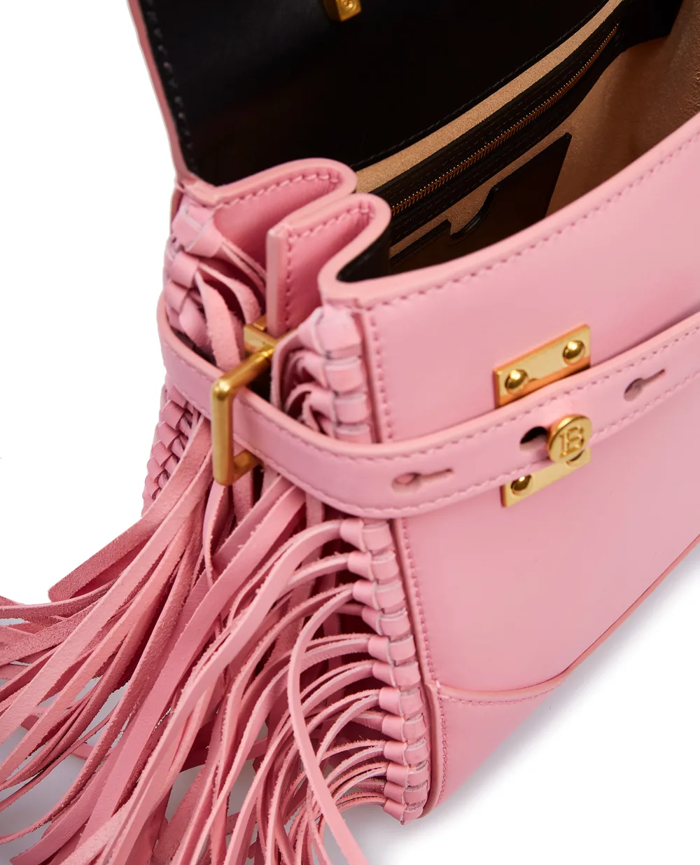Кожаная сумка Balmain VN1S534LVPT, розовый цвет • Купить в интернет-магазине Kameron