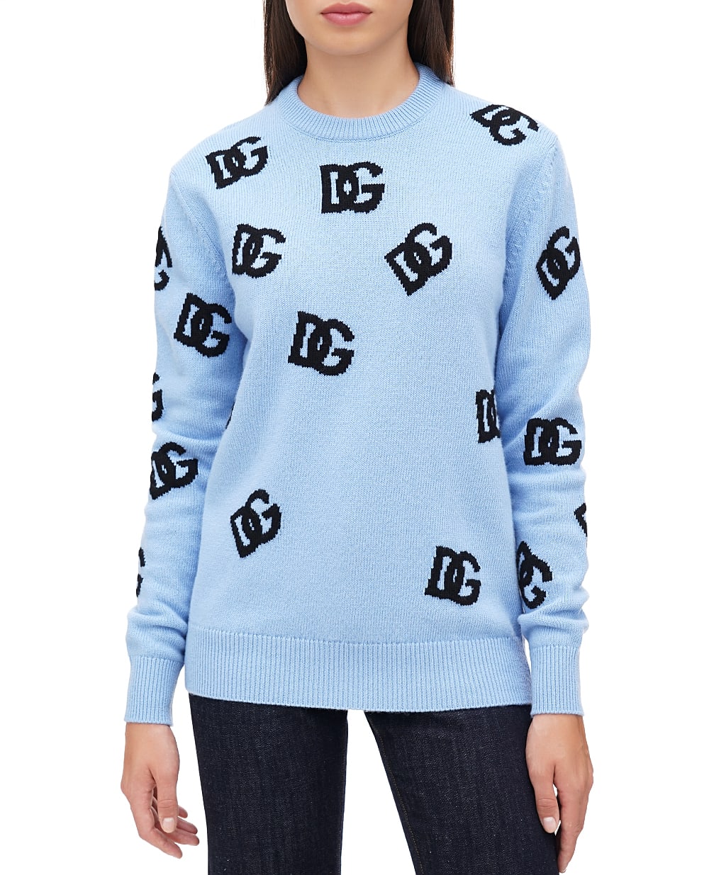 Свитер Dolce&Gabbana FXX06T-JCVZL, голубой цвет • Купить в интернет-магазине Kameron