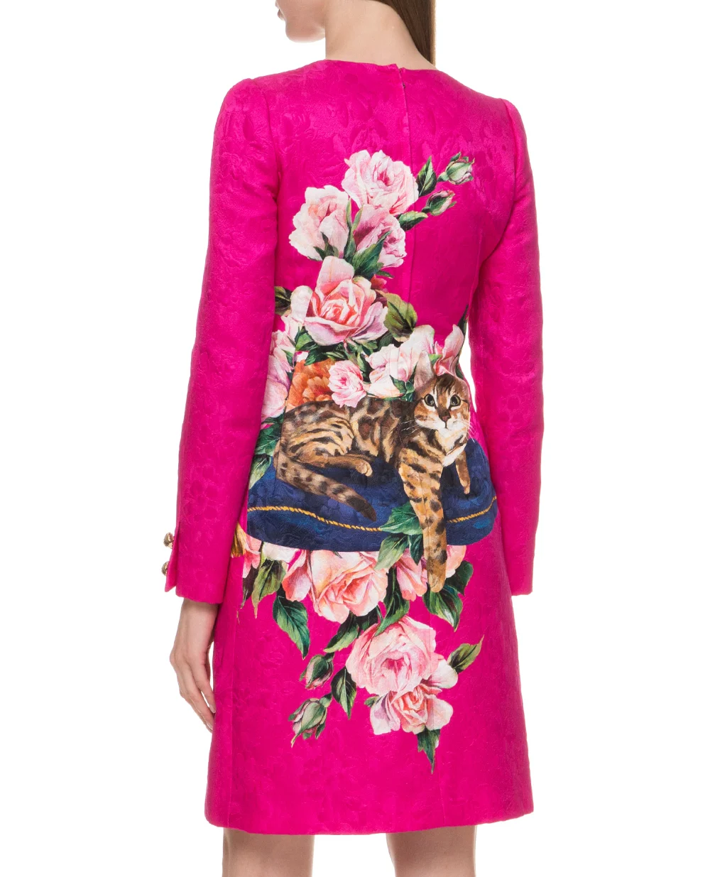 Жаккардовое платье Dolce&Gabbana F66A8Z-HPMMG, фуксия цвет • Купить в интернет-магазине Kameron