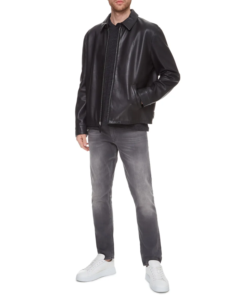 Кожаная куртка Polo Ralph Lauren 710671431001, черный цвет • Купить в интернет-магазине Kameron