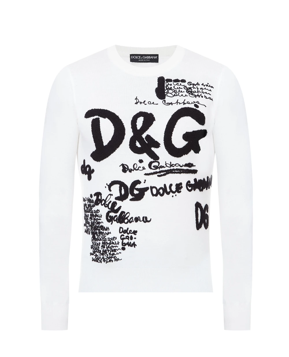 Шерстяной джемпер Dolce&Gabbana GX512Z-JBVE1, белый цвет • Купить в интернет-магазине Kameron