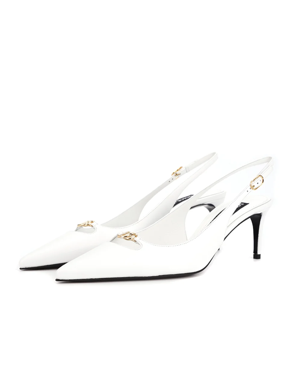 Слингбэки Lollo из телячьей кожи Dolce&Gabbana CG0796-A1953, белый цвет • Купить в интернет-магазине Kameron