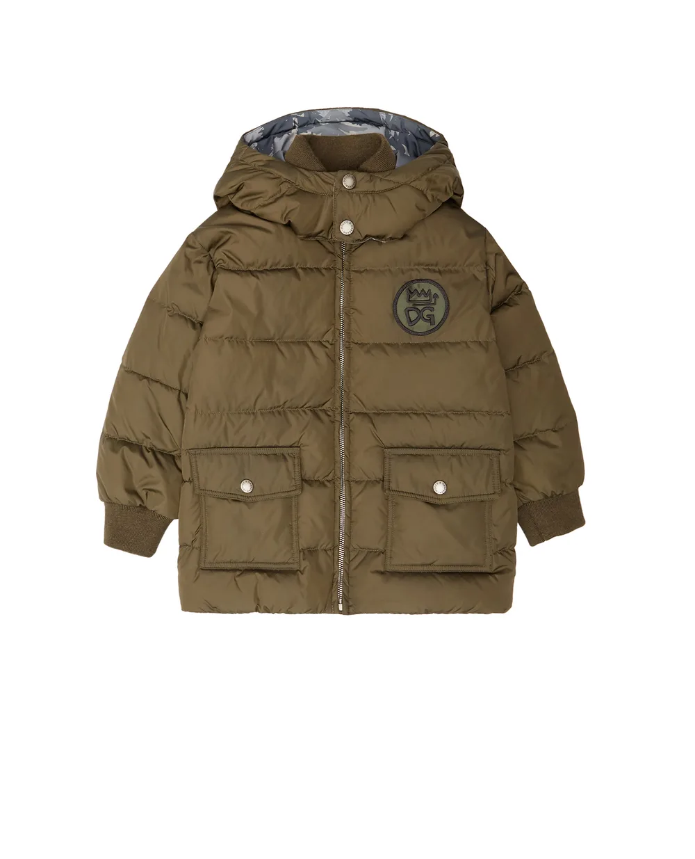 Пуховик Dolce&Gabbana Kids L4JB2B-G7XKN-B, зеленый цвет • Купить в интернет-магазине Kameron