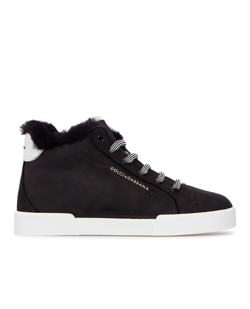 Нубуковые хайтопы Dolce&Gabbana Kids DA0921-A6B35-L, черный цвет • Купить в интернет-магазине Kameron