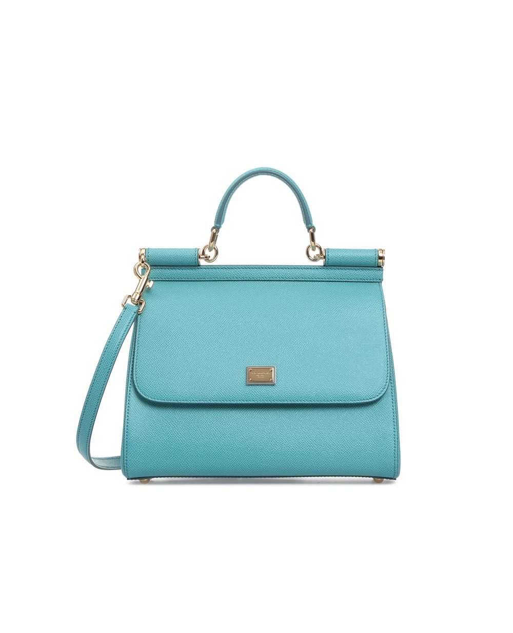 Кожаная сумка Sicily Large Dolce&Gabbana BB6002-A1001SS19-S, бирюзовый цвет • Купить в интернет-магазине Kameron