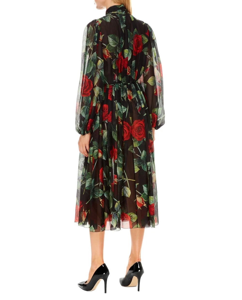 Шелковое платье Dolce&Gabbana F6R3IT-IS1JB, черный цвет • Купить в интернет-магазине Kameron