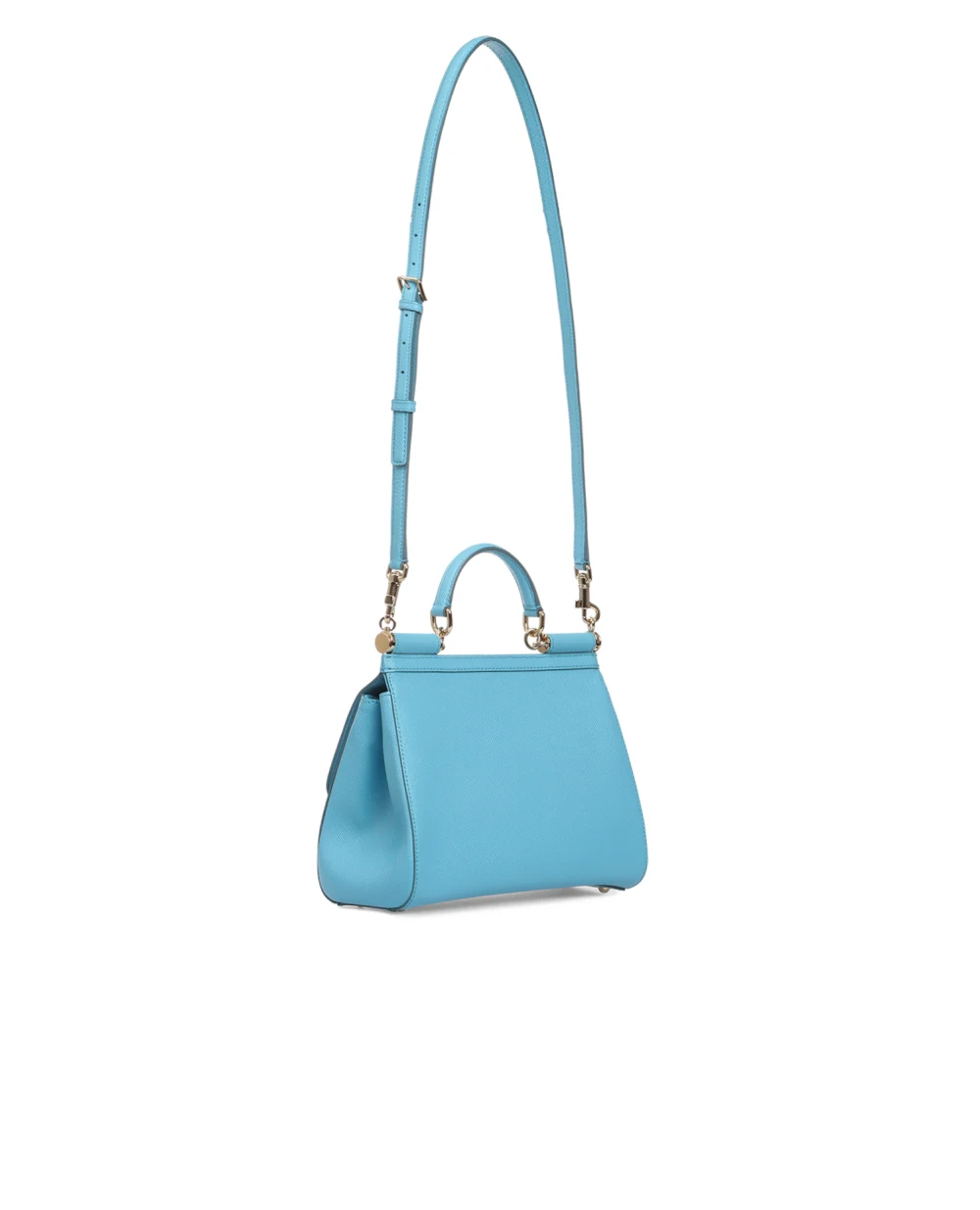 Кожаная сумка Sicily Medium Dolce&Gabbana BB6002-A1001, голубой цвет • Купить в интернет-магазине Kameron