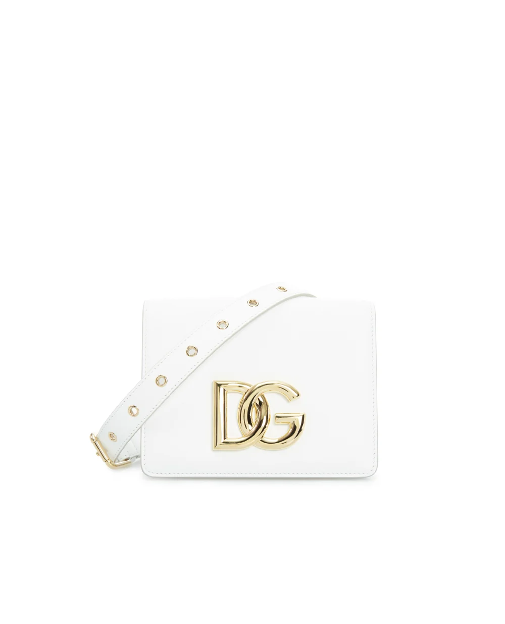 Кожаная сумка 3.5 Small Dolce&Gabbana BB7037-AW576, белый цвет • Купить в интернет-магазине Kameron