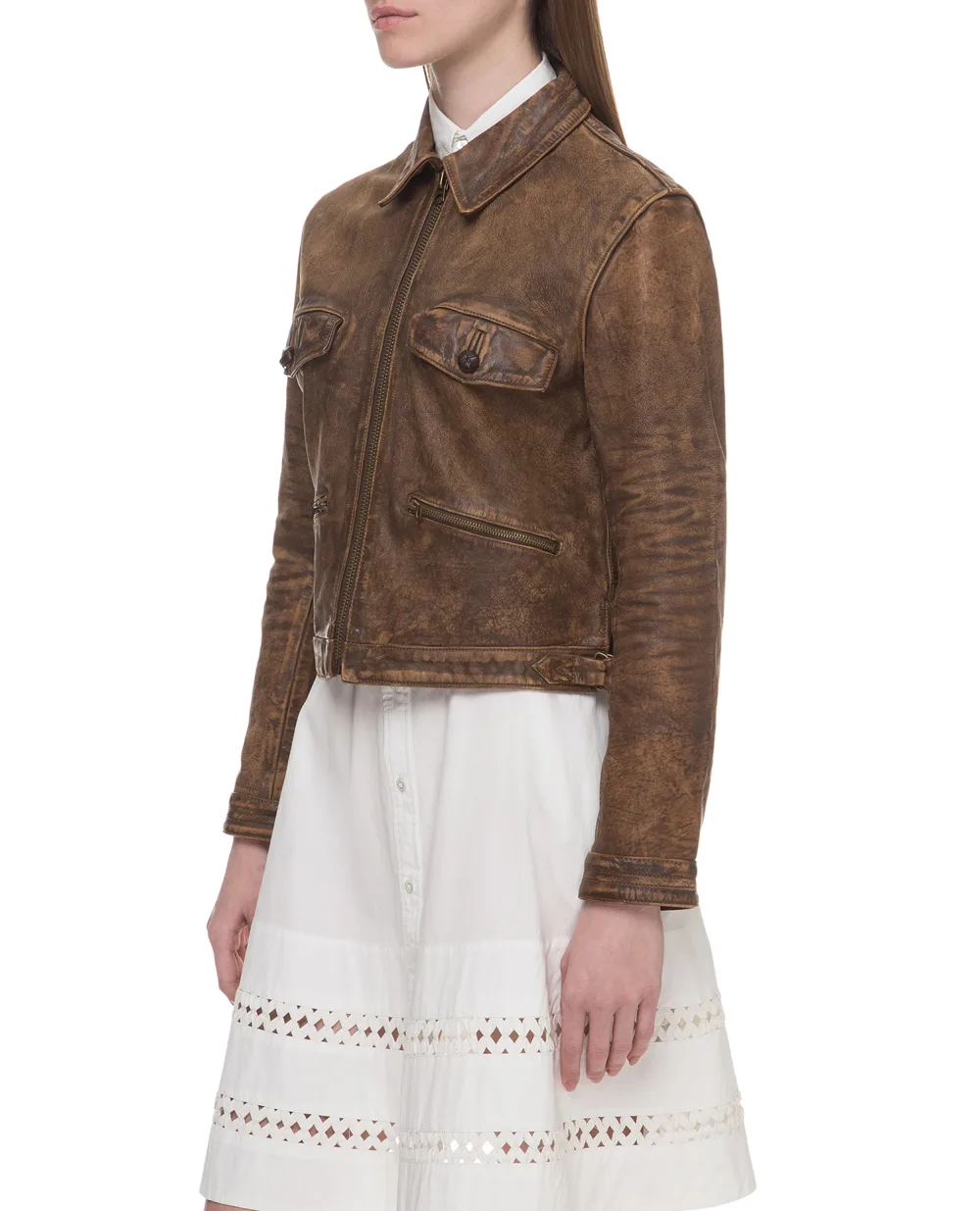 Кожаная куртка Polo Ralph Lauren 717764001, коричневый цвет • Купить в интернет-магазине Kameron