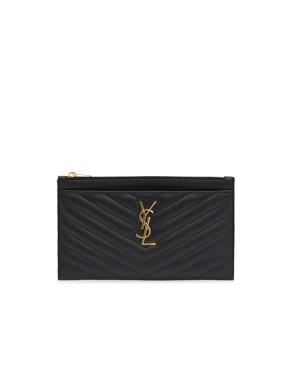 Кожаный клатч Cassandre Matelasse Saint Laurent 636312-BOW01, черный цвет • Купить в интернет-магазине Kameron