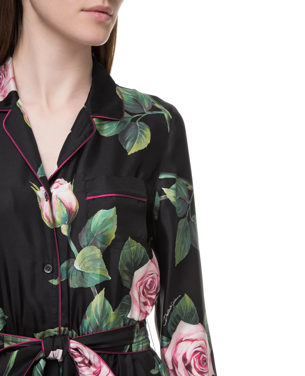 Шелковый комбинезон Dolce&Gabbana F6E6JT-HS190, черный цвет • Купить в интернет-магазине Kameron