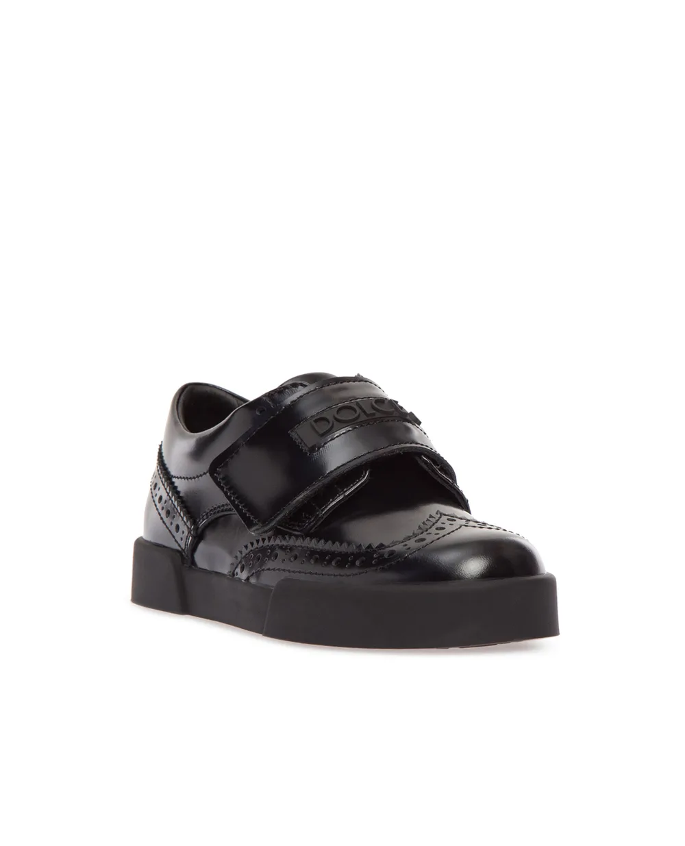 Детские кожаные броги Dolce&Gabbana Kids DA0725-A1428-S-, черный цвет • Купить в интернет-магазине Kameron