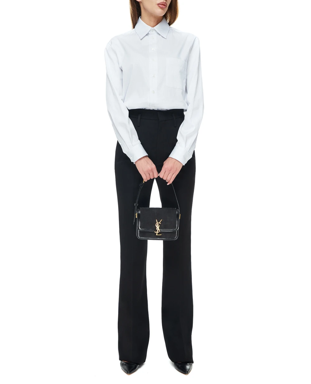 Кожаная сумка Solferino Small Saint Laurent 739139-AABR9, черный цвет • Купить в интернет-магазине Kameron
