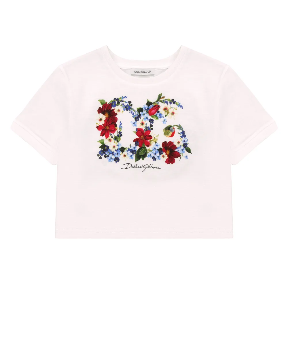 Детская футболка Dolce&Gabbana Kids L5JTHZ-G7CF9-B, белый цвет • Купить в интернет-магазине Kameron