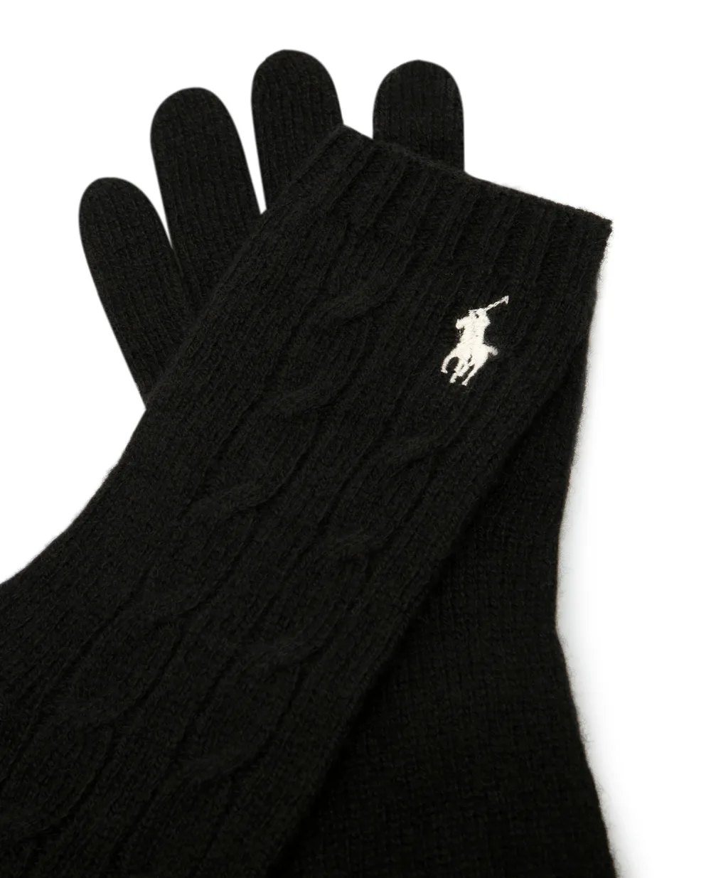Шерстяные перчатки Polo Ralph Lauren 455828812001, черный цвет • Купить в интернет-магазине Kameron