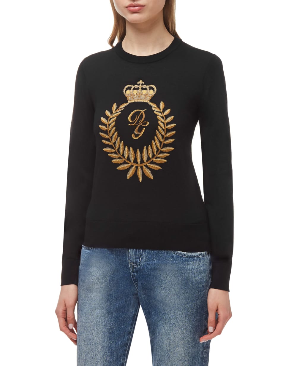 Шерстяной джемпер Dolce&Gabbana FX824T-JAM0J, черный цвет • Купить в интернет-магазине Kameron