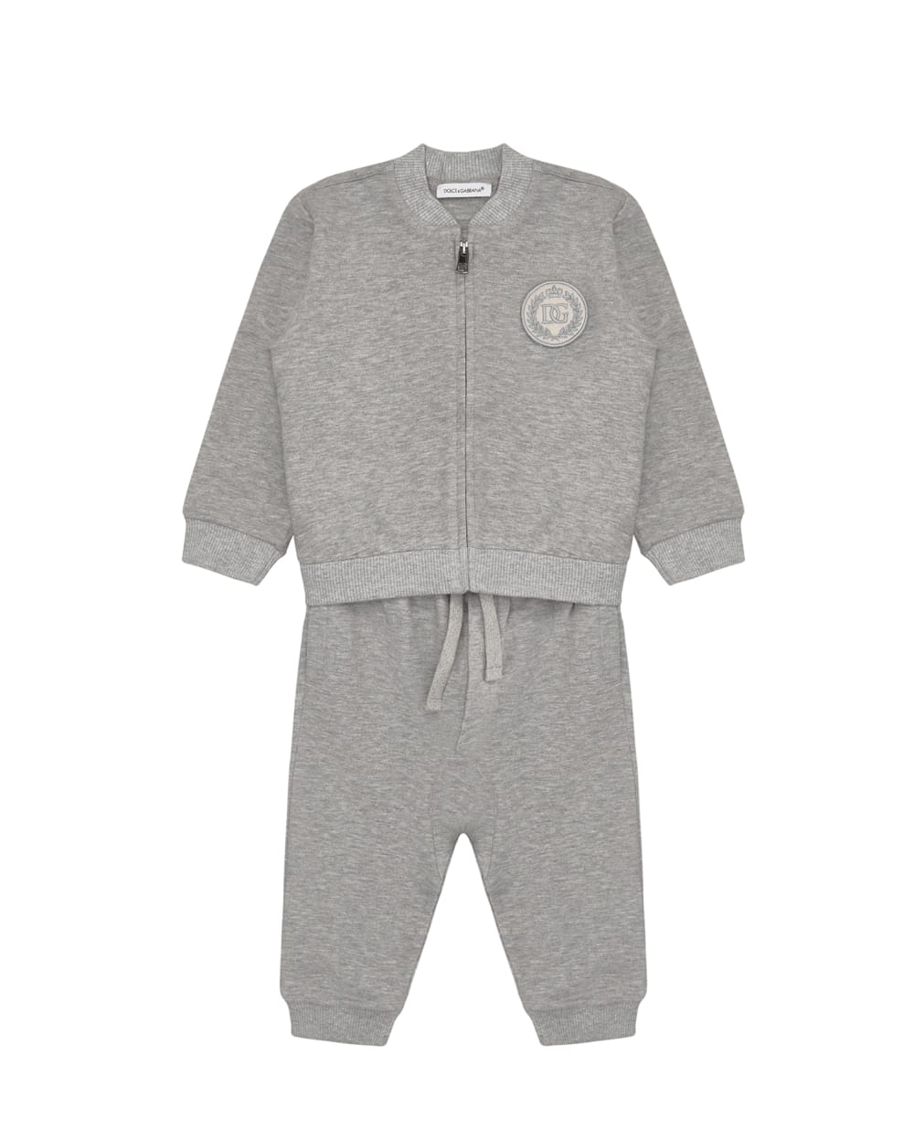 Детская спортивная кофта (костюм) Dolce&Gabbana Kids L1JW2A-G7WYG, серый цвет • Купить в интернет-магазине Kameron