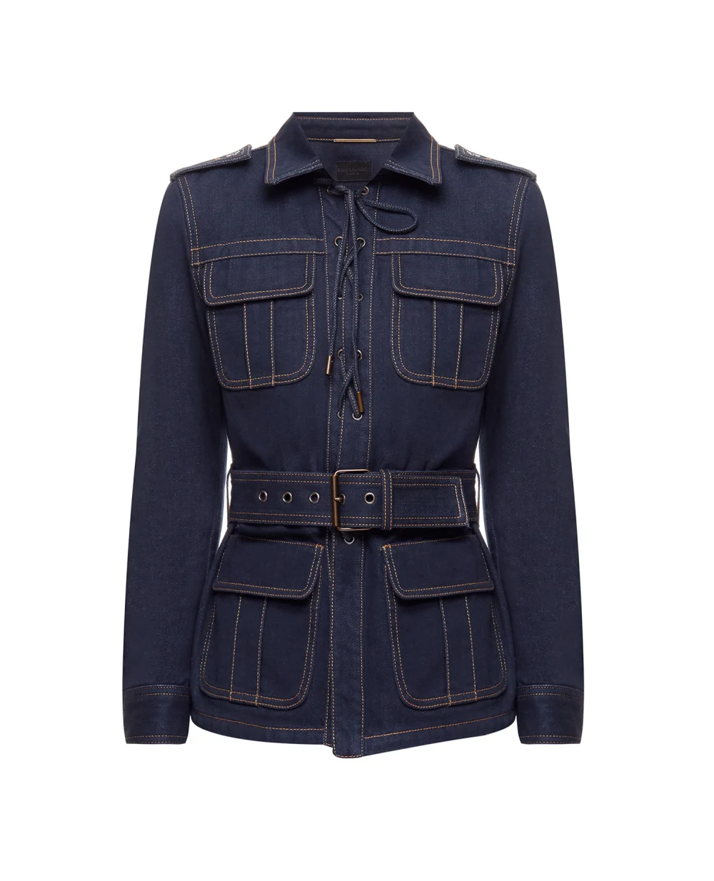 Джинсовая рубашка Saint Laurent 695161-Y24GA, синий цвет • Купить в интернет-магазине Kameron