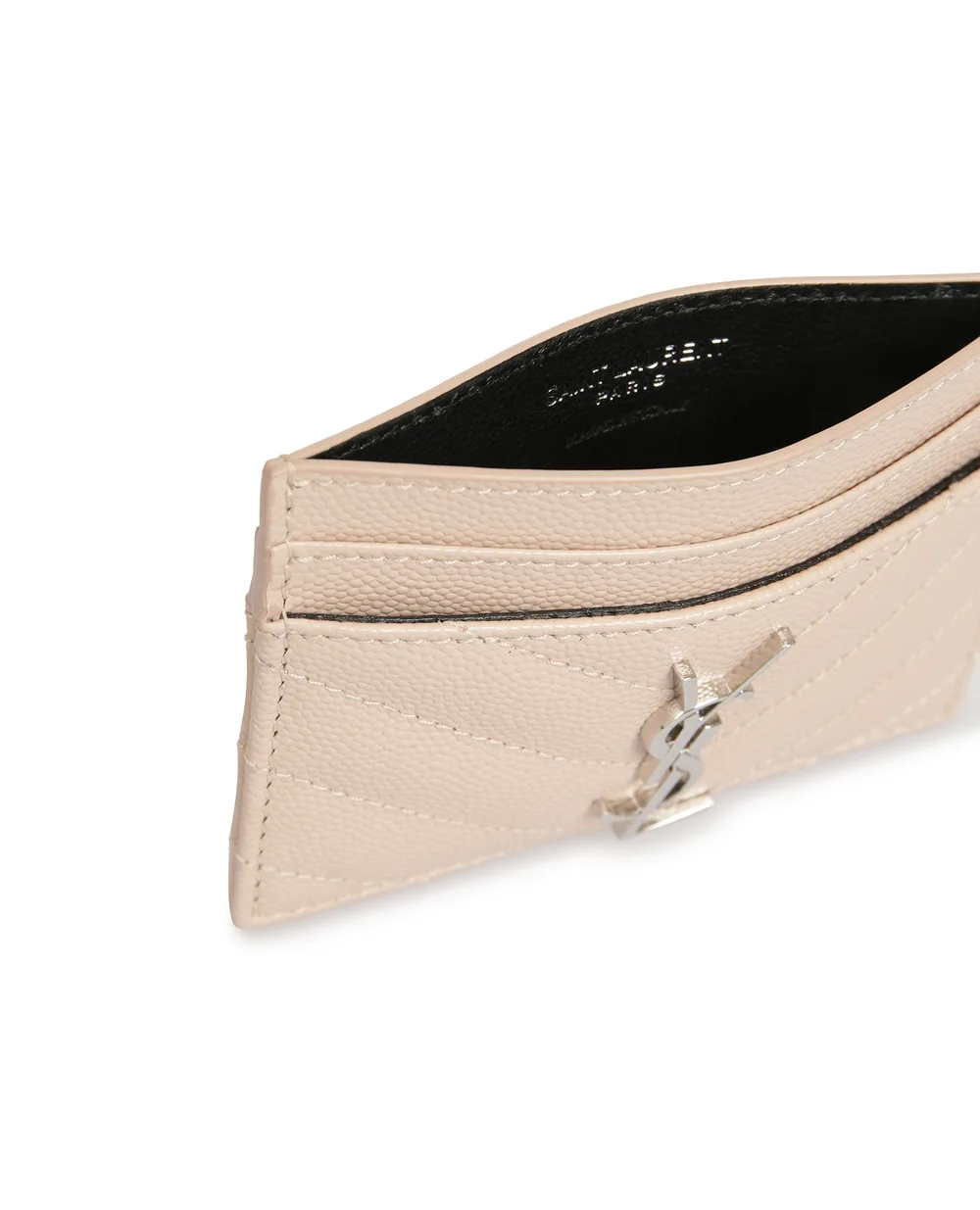 Кожаная визитница Monogram Saint Laurent 423291-BOW02, бежевый цвет • Купить в интернет-магазине Kameron